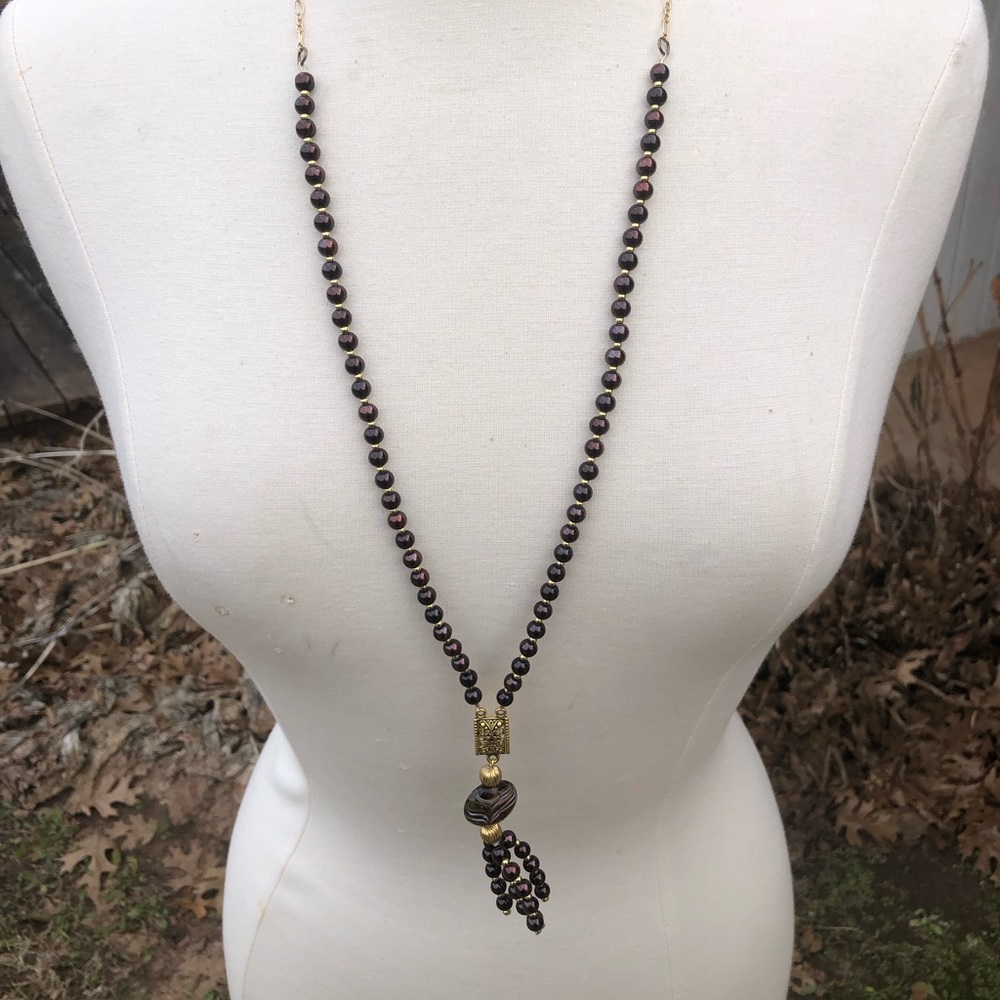 “Coffee Talk” ☕️☕️ Hand crafted necklace from vintage beads.